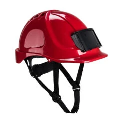 Casque Endurance Rouge Avec Porte-badge Portwest