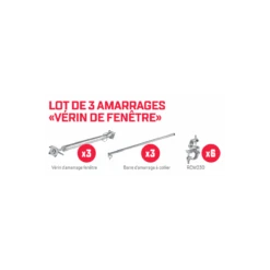 Lot De 3 Amarrages "vérin De Fenêtre" Tubesca Comabi